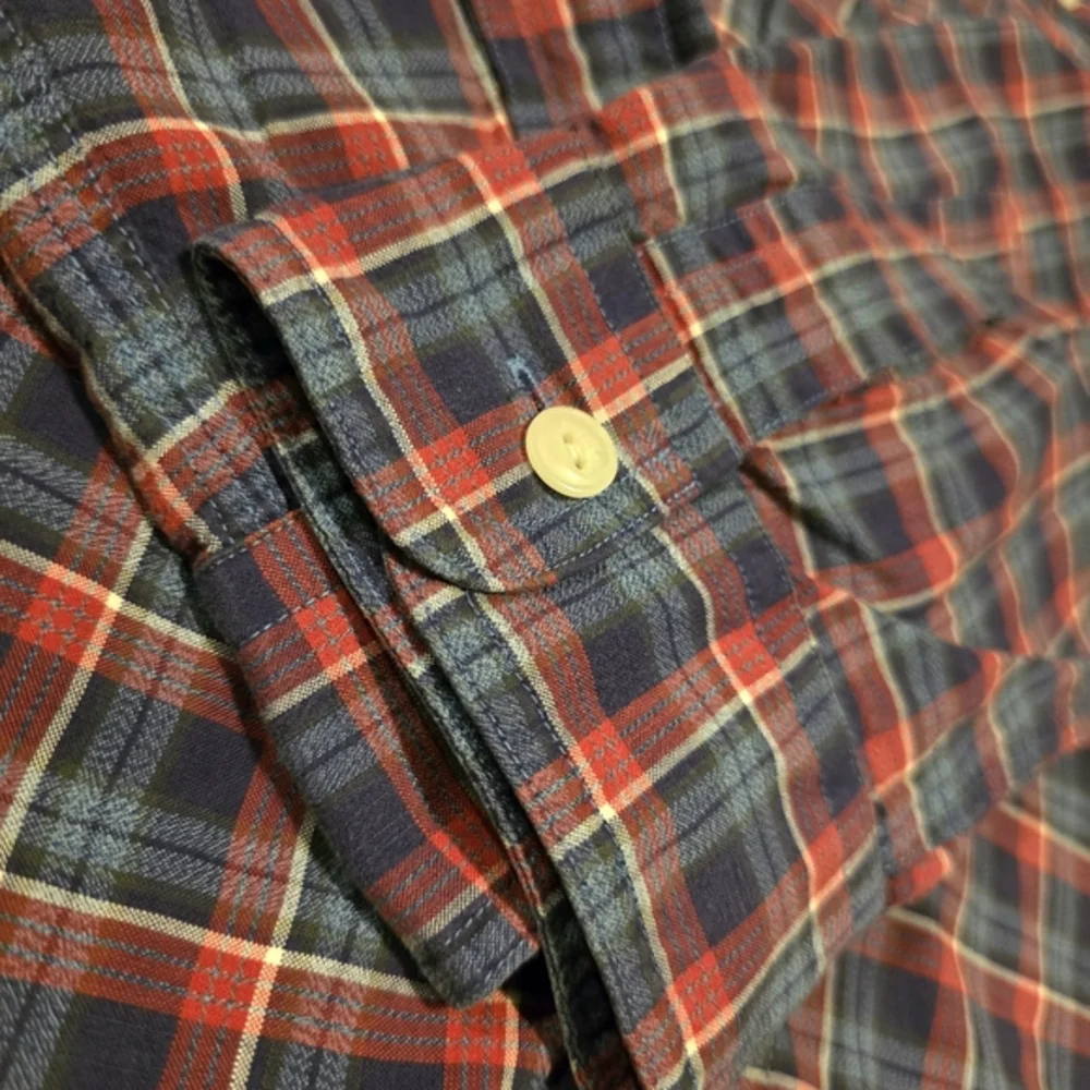 Ralph Lauren Polo Men's Plaid Button Up Shirt Long Sleeve Red Blue XL Classic